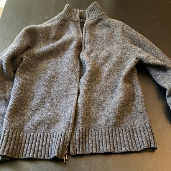 Gap lambs wool zip-up dark grey sweater- Men’s M - Picture 4 of 13